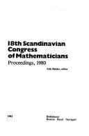 18th Scandinavian Congress of Mathematicians proceedings, 1980