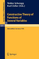 Constructive theory of functions of several variables : proceedings of a conference held at Oberwolfach, April 25-May 1, 1976