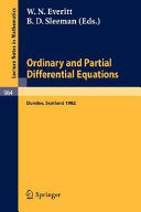 Ordinary and partial differential equations : proceedings of the seventh conference, held at Dundee, Scotland, March 29-April 2, 1982