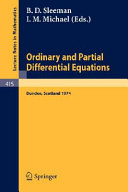 Ordinary and partial differential equations : proceedings of the eighth conference held at Dundee, Scotland, June 25-29, 1984