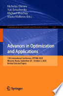 Advances in optimization and applications : 11th International Conference, OPTIMA 2020, Moscow, Russia, September 28 - October 2, 2020, revised selected papers