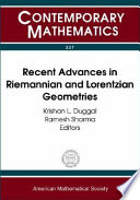 Recent advances in Riemannian and Lorentzian geometries : AMS special session, recent advances in Riemannian and Lorentzian geometries, January 15-18, 2003, Baltimore, Maryland