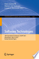 Software technologies : 16th International Conference, ICSOFT 2021, Virtual event, July 6-8, 2021, Revised selected papers