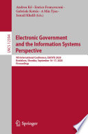 Electronic Government and the Information Systems Perspective : 9th International Conference, EGOVIS 2020, Bratislava, Slovakia, September 14-17, 2020, Proceedings