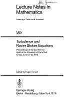 Turbulence and Navier Stokes equations : proceedings of the conference held at the University of Paris-Sud, Orsay, 12-13 June 1975
