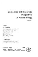 Biochemical and biophysical perspectives in marine biology