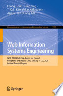 Web Information Systems Engineering : WISE 2019 Workshop, Demo, and Tutorial, Hong Kong and Macau, China, January 19-22, 2020, Revised selected papers