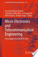 Micro-electronics and telecommunication engineering : Proceedings of 3rd ICMETE 2019