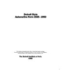 Detroit style : automotive form 1925-1950.