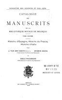 Catalogue des manuscrits de la Bibliothèque royale de Belgique.