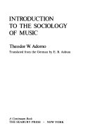 Introduction to the sociology of music