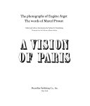 A vision of Paris. The photographs of Eugène Atget; the words of Marcel Proust.