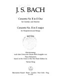 Concerto Nr. II in E-dur für Cembalo und Streicher BWV 1053 = Concerto no. II in E major for harpsichord and strings