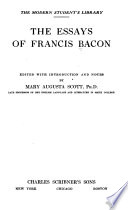 The essays of Francis Bacon;