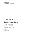 Ernst Barlach, Kaviar statt Brot : Kurt Reutti, Sammler und Stifter