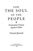 For the soul of the people : Prostestant [sic] protest against Hitler