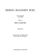 Herzog Blaubarts Burg : Oper in einem Akt