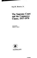 The Supreme Court and the commerce clause, 1937-1970