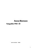 Aenne Biermann : Fotografien 1925-1933.