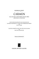 Carmen. Oper in drei Akten