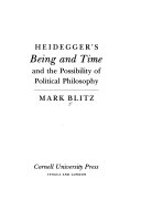 Heidegger's Being and time and the possibility of political philosophy