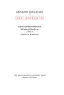 Decameron. Edizione diplomatico-interpretativa dell'autografo Hamilton 90