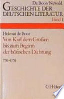 Geschichte der deutschen Literatur von den Anfängen bis zur Gegenwart