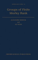 Groups of finite Morley rank