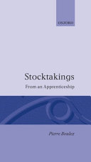 Stocktakings from an apprenticeship