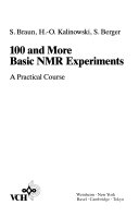 100 and more basic NMR experiments : a practical course