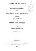 The doctrine of Mr. Hume : concerning the relation of cause and effect