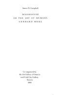 Mnemosyne or the art of memory : Gerhard Merz /