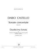 Sonate concertate. Libro primo. Duodecima sonata : für 2 Violinen (2 Blockflöten), Posaune (Viola da gamba) und Basso continuo