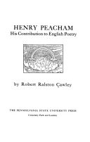 Henry Peacham: his contribution to English poetry.