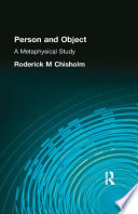Person and object : a metaphysical study