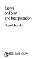 Essays on form and interpretation