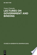Lectures on Government and Binding : the Pisa Lectures.