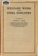 Welfare work in the steel industry; an address,