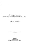 The Shanghai capitalists and the Nationalist government, 1927-1937
