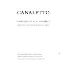 Canaletto : Giovanni Antonio Canal, 1697-1768 : catalogue