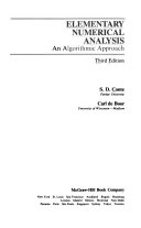 Elementary numerical analysis : an algorithmic approach