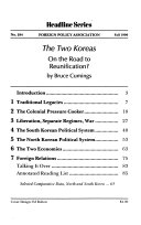 The two Koreas : on the road to reunification?