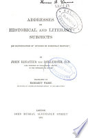 Addresses on historical and literary subjects