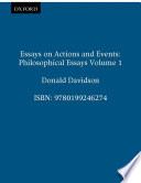 Essays on actions and events