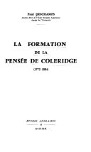 La formation de la pensée de Coleridge, 1772-1804.