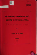 Militarism, armament, and social change in Africa : reflections and a guide research bibliography