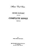 Complete songs : original keys : for high voice and piano