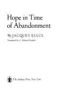 Hope in time of abandonment.