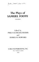 The plays of Samuel Foote