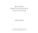 Before photography : painting and the invention of photography